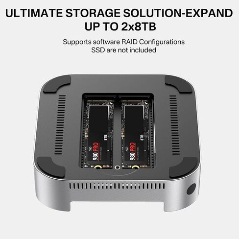 ACASIS Used Mac mini M4 Dock & Stand with Dual-Bay NVMe SSD Enclosure, Aluminum HDMI Hub for Mac mini M4 and M4 Pro 2024, 4K60Hz HDMI,4 X 10G USB A, PD 30W in Kuwait