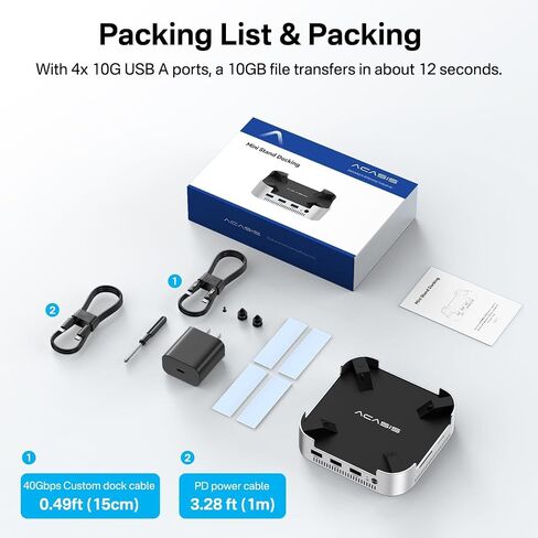 ACASIS Used Mac mini M4 Dock & Stand with Dual-Bay NVMe SSD Enclosure, Aluminum HDMI Hub for Mac mini M4 and M4 Pro 2024, 4K60Hz HDMI,4 X 10G USB A, PD 30W in Kuwait
