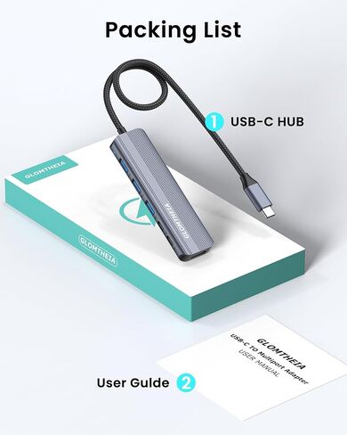 USB C Hub HDMI Multiport Adapter Dongles for MacBook Pro/Air Mac iPad Laptop, Tpye C Multiple Dock with 4k@30Hz HDMI, USB A 3.0, USB C 3.0, 100W Pass Through Charging in Kuwait