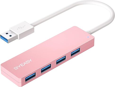 BYEASY USB Hub,USB Splitter for Laptop, USB 3.0 Hub,Multi USB Port Expander,Fast Data Transfer 4 Port USB Hub Compatible with Windows PC, Mac, Printer, Mobile HDD in Kuwait