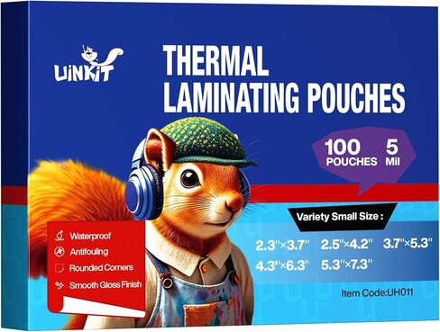 Uinkit 3Mil Thermal Laminating Pouches 4x6, Photo Size Sleeves for Recipe Cards, Bookmarks, Library Cards & Flashcards — 120 Pack, Crystal-Clear Glossy, Hot Laminator Compatible, Acid-Free in Kuwait