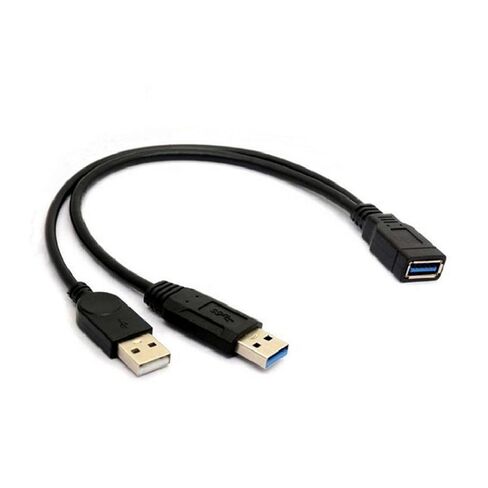 ALINNA GRLRCR أسود USB 3.0 أنثى إلى USB مزدوج ذكر طاقة إضافية Y تمديد كابل مهايئ مقسم لقرص صلب محمول 2.5 بوصة (5 عبوات) in Kuwait