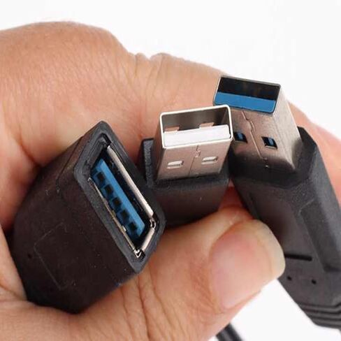 ALINNA GRLRCR أسود USB 3.0 أنثى إلى USB مزدوج ذكر طاقة إضافية Y تمديد كابل مهايئ مقسم لقرص صلب محمول 2.5 بوصة (5 عبوات) in Kuwait