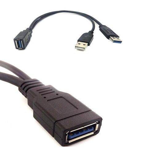 ALINNA GRLRCR أسود USB 3.0 أنثى إلى USB مزدوج ذكر طاقة إضافية Y تمديد كابل مهايئ مقسم لقرص صلب محمول 2.5 بوصة (5 عبوات) in Kuwait