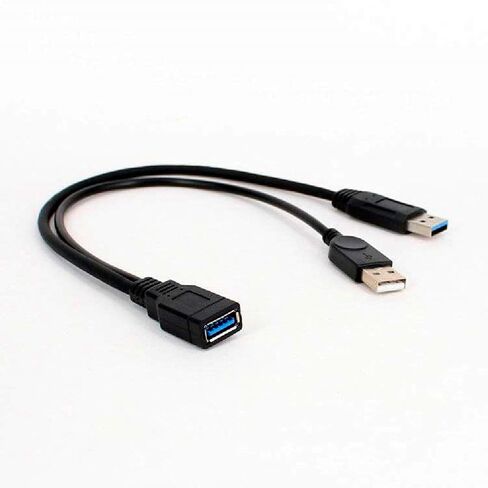 ALINNA GRLRCR أسود USB 3.0 أنثى إلى USB مزدوج ذكر طاقة إضافية Y تمديد كابل مهايئ مقسم لقرص صلب محمول 2.5 بوصة (5 عبوات) in Kuwait
