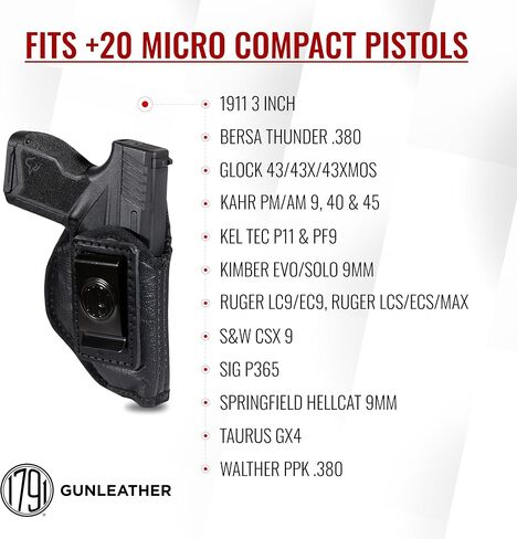 1791 EcoCarry IWB Holster Fits Glock 43X, FN Reflex, Sig P365, Taurus GX4 in Kuwait