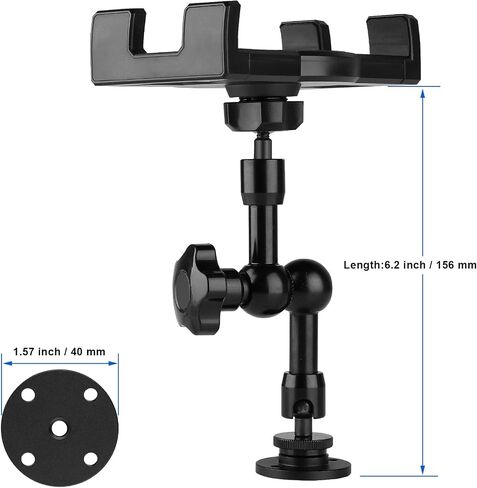 حامل هاتف شاحنة Mippko Drill Base لـ 3.5~7.5 بوصة iPhone/HTC/LG/Nexus/Huawei/الهواتف الذكية، مناسب للشاحنات والسيارات والشاحنات والمركبات وحامل من سبائك الألومنيوم قابل للتعديل 360 درجة in Kuwait