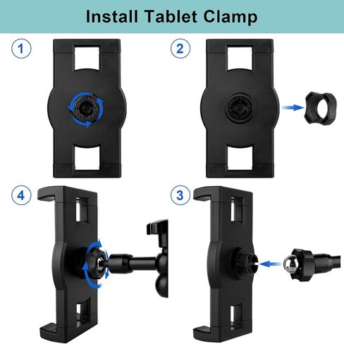حامل هاتف شاحنة Mippko Drill Base لـ 3.5~7.5 بوصة iPhone/HTC/LG/Nexus/Huawei/الهواتف الذكية، مناسب للشاحنات والسيارات والشاحنات والمركبات وحامل من سبائك الألومنيوم قابل للتعديل 360 درجة in Kuwait