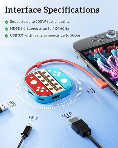 Portable TV Adapter Dock for Nintend0 Switch/Steam Deck/MaBook in Saudi Arabia