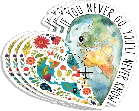 (3Pcs) If You Never Go, You'll Never Know Sticker Inspirational Sayings Motivational Adventure Enthusiasts Travel Lover Vinyl Decals for Tumbler Laptop Water Bottles Phone - Size 3x2.8 Inches in Kuwait