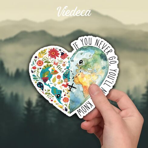 (3Pcs) If You Never Go, You'll Never Know Sticker Inspirational Sayings Motivational Adventure Enthusiasts Travel Lover Vinyl Decals for Tumbler Laptop Water Bottles Phone - Size 3x2.8 Inches in Kuwait