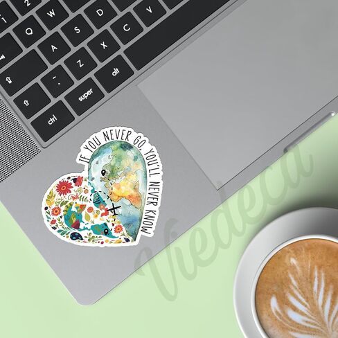 (3Pcs) If You Never Go, You'll Never Know Sticker Inspirational Sayings Motivational Adventure Enthusiasts Travel Lover Vinyl Decals for Tumbler Laptop Water Bottles Phone - Size 3x2.8 Inches in Kuwait