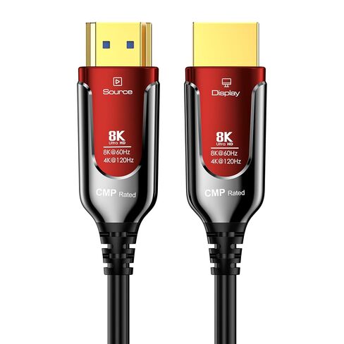 50Ft Plenum Rated HDMI Cable(CMP), 8K 48Gbps Fiber Optic Ultra High Speed Long HDMI 2.1 Cord, in Wall Plenum-Rated Cable for Pipes, Male to Male HDMI Cable - (50Ft/15M-CMP) in Saudi Arabia