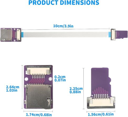 10cm / 3.9in Micro SD Extension Cable, for Raspberry Pi, 2Pack in Kuwait