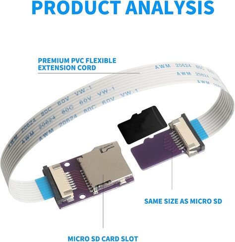 10cm / 3.9in Micro SD Extension Cable, for Raspberry Pi, 2Pack in Kuwait