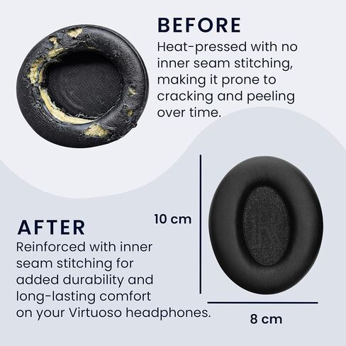 kwmobile Ear Pads Compatible with BERIBES WH305 Earpads - 2X Replacement for Headphones - Black in Saudi Arabia