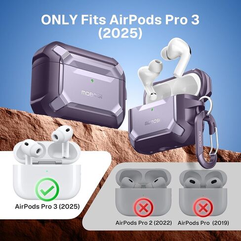 MOBOSI for AirPods Pro 3 Case with Magnetic Lid Lock,Purple in Saudi Arabia