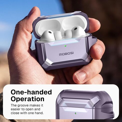 MOBOSI for AirPods Pro 3 Case with Magnetic Lid Lock,Purple in Saudi Arabia