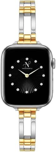 Newlibery Gold Slim Bands for Women Compatible with Apple Watch 38mm 40mm 41mm 42mm 44mm 45mm 46mm 49mm Designer Elegant Dressy Bracelet Metal Strap for iWatch Series 11/10/9/8/7/6/5/4/3/2/1/SE/Ultra in Saudi Arabia