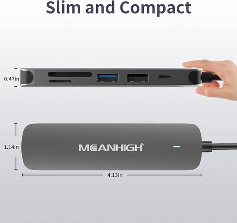 USB C Hub 6-in-1 Type C to HDMI Splitter with 4K 30Hz Multiport Dongle 100W PD Charging Docking Station SD/TF Card Reader for MacBook Air, MacBook Pro, XPS, Flash Drive, Mobile HDD in Kuwait