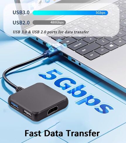 vienon USB C Hub HDMI Adapter, 4-in-1 USB C to HDMI 4K Adapter with PD 100W, USB 3.0 5Gbps for MacBook, iPad Pro, XPS, Surface, TV Dock Station for Switch/Steam Deck Dock in Saudi Arabia