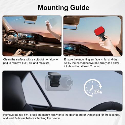 6-Pack Adhesive Pads for Nextbase Dash Cam Series 2 – Compatible with 122, 222, 322GW, 422GW, 522GW, 622GW – Strong Mounting Tape (3 Front + 3 Rear) in Kuwait