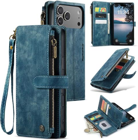 Compatible with iPhone 17 Pro Wallet Case with Card Holder,Brown in Kuwait
