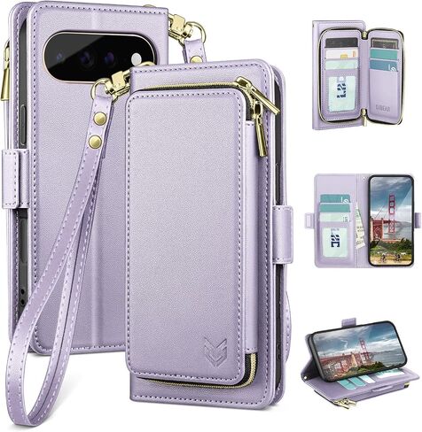 DJBEAR Google Pixel 11 Pro XL Wallet Case Dark Purple in Kuwait