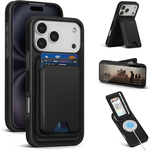 SkyEagle Compatible with MagSafe iPhone 17 Pro Wallet Case,Black in Saudi Arabia