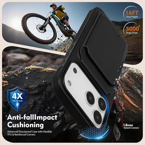 SkyEagle Compatible with MagSafe iPhone 17 Pro Wallet Case,Black in Saudi Arabia