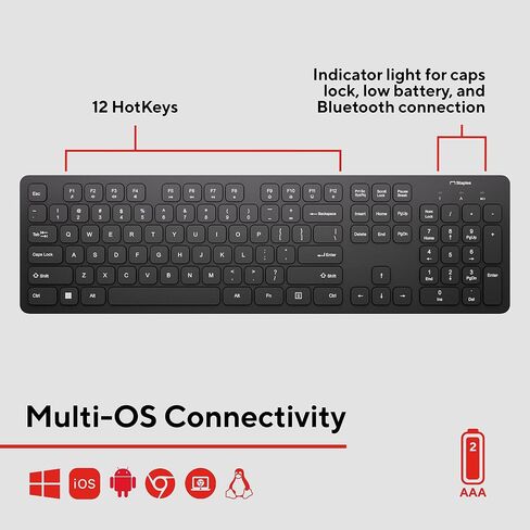 Staples TECH Wireless Keyboard and Optical Mouse Combo, Black in Saudi Arabia