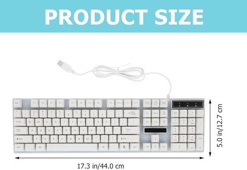 USB Wired Mechanical Feel Keyboard Mouse Combo 104 Keys White in Saudi Arabia