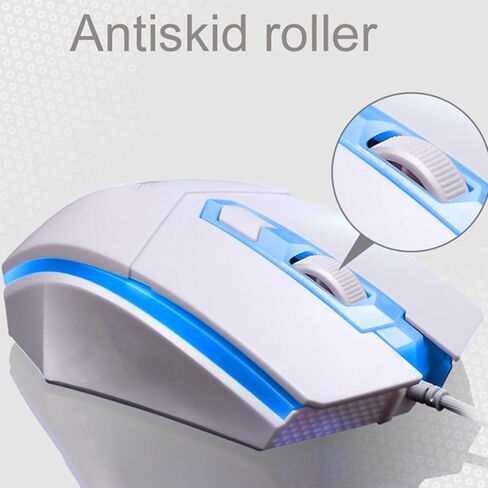 USB Wired Mechanical Feel Keyboard Mouse Combo 104 Keys White in Saudi Arabia