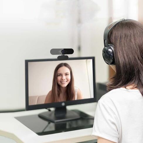Webcam with Microphone Camera pc cam, 1080p HD Mini Facecam Video Conferencing, 360° Adjustable USB Web Cam Plug&Play for Conference Live Streaming Recording in Kuwait