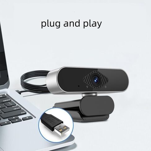 Webcam with Microphone Camera pc cam, 1080p HD Mini Facecam Video Conferencing, 360° Adjustable USB Web Cam Plug&Play for Conference Live Streaming Recording in Kuwait