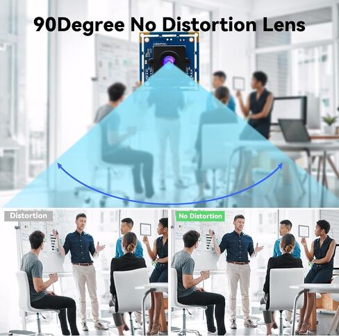 8MP USB Camera Module, Webcam Board with 90-Degree No Distortion Lens in Kuwait