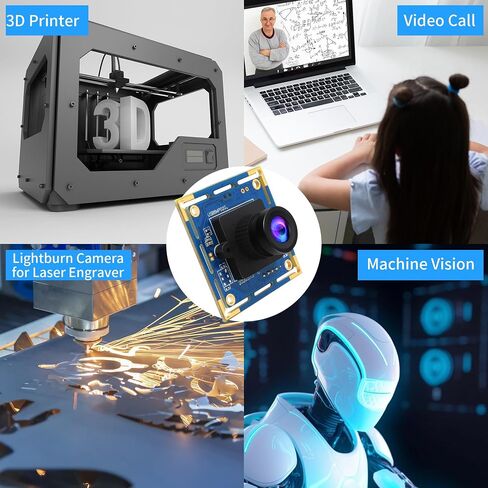 8MP USB Camera Module, Webcam Board with 90-Degree No Distortion Lens in Kuwait
