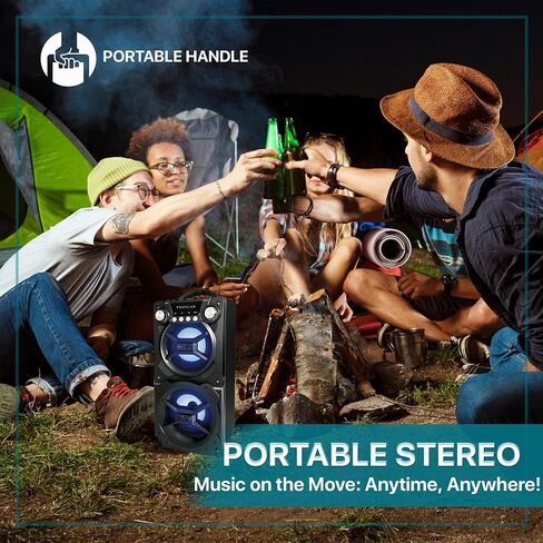 LEDVANCE Sylvania, Portable Speaker with Bluetooth, Connect to iPhone, iPad or Android, Double Subwoofer Heavy Bass, Perfect for Events, Black in Kuwait
