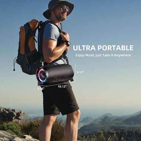 ZEALOT Portable Bluetooth Speaker,80W Peak(60W) Booming Sound Speakers with LED Light,Bluetooth 5.3, Loud Speaker for Home,Party,Camping,Beach,Gifts in Kuwait