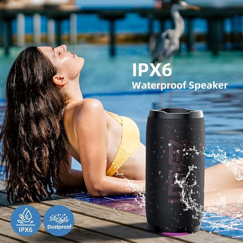 ZEALOT Portable Bluetooth Speaker,80W Peak(60W) Booming Sound Speakers with LED Light,Bluetooth 5.3, Loud Speaker for Home,Party,Camping,Beach,Gifts in Kuwait