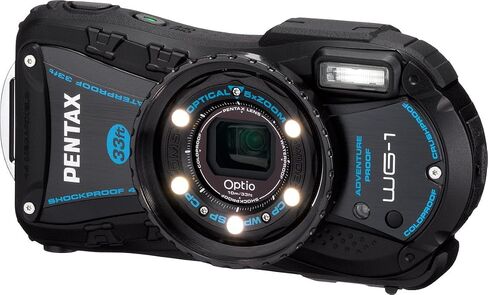 كاميرا Pentax Optio WG-1 Adventure Series 14 ميجابكسل رقمية مقاومة للماء مع تكبير بصري بزاوية واسعة 5x (أسود) in Kuwait