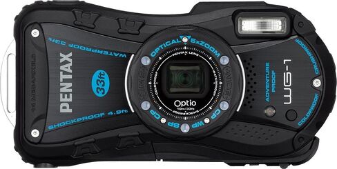 كاميرا Pentax Optio WG-1 Adventure Series 14 ميجابكسل رقمية مقاومة للماء مع تكبير بصري بزاوية واسعة 5x (أسود) in Kuwait