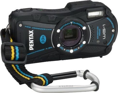 كاميرا Pentax Optio WG-1 Adventure Series 14 ميجابكسل رقمية مقاومة للماء مع تكبير بصري بزاوية واسعة 5x (أسود) in Kuwait