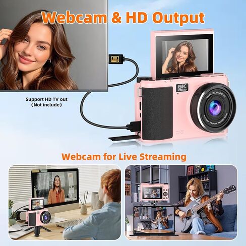 88MP 6K Digital Camera,WiFi Cameras for Photography Flash PoP-up in Saudi Arabia