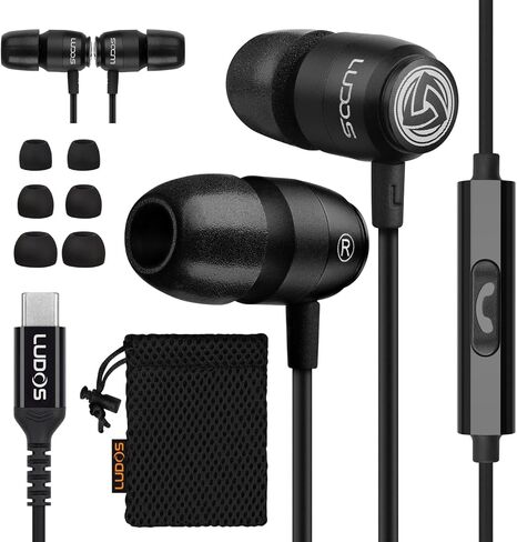 LUDOS Clamor 2 PRO Wired Earbuds in-Ear Headphones, 5 Years Warranty, Earphones with Microphone, Noise Isolating Ear Buds, Memory Foam for iPhone, Samsung, School Students, Kids, Women, Small Ears in Saudi Arabia
