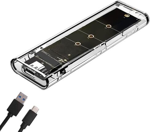M.2 SSD Case Clear USB Type-C Enclosure for SATA PCIe 10Gbps Box in Saudi Arabia