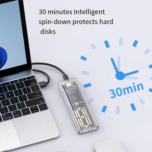 M.2 SSD Case Clear USB Type-C Enclosure for SATA PCIe 10Gbps Box in Saudi Arabia