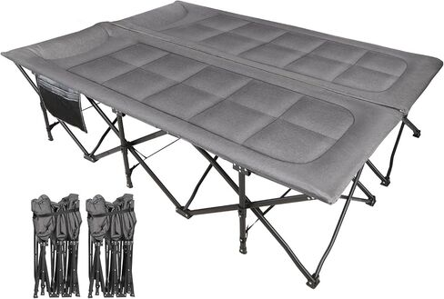 REDCAMP 2 Person Folding Camping Cot for Adults, 59''W XXL Double Cot in Kuwait