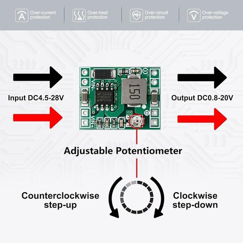 MP1584EN Buck Converter 6 Pack 3A 4.5-28V to 0.8-20V Adjustable in Kuwait