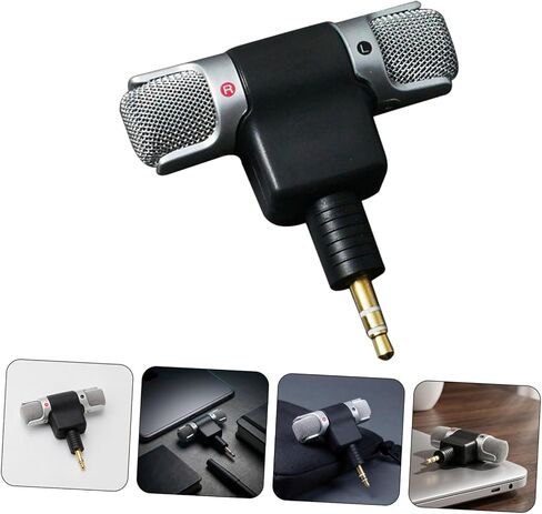 2pcs Portable Computer Microphone 3.5mm Black Clip on Laptop PC in Kuwait